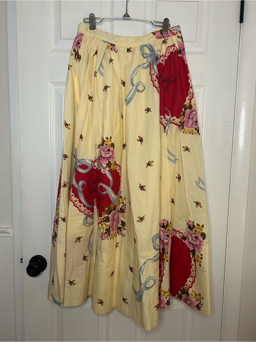 Anthropologie Maeve Jacie Poplin Printed Maxi Skirt Vintage Heart - Picture 4 of 16